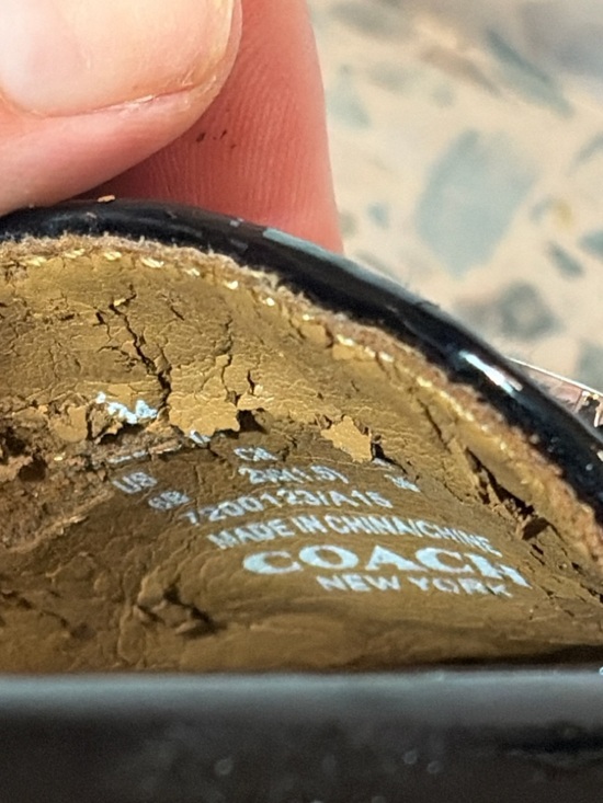 Coach Felisha Black Signature Loafers Size 6 Patent Trim Driving Flats - Picture 6 of 7